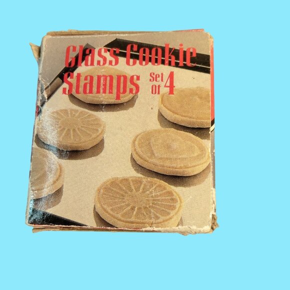 Norpro Glass Cookie Stamps 4 Classic Designs Heart Circle Daisy Flower - Picture 15 of 16